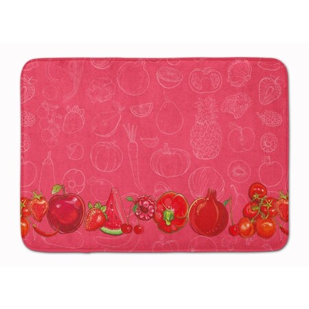 Carolines Treasures Fruits & Vegetables in Red Machine Washable Memory Foam Mat BB5133RUG